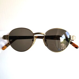 FENDI vintage sunglasses gold brown round oval FF monogram logo FS303 rare frame Tupac designer Migos Rihanna Lady Gaga Kylie Jenner 90s y2k