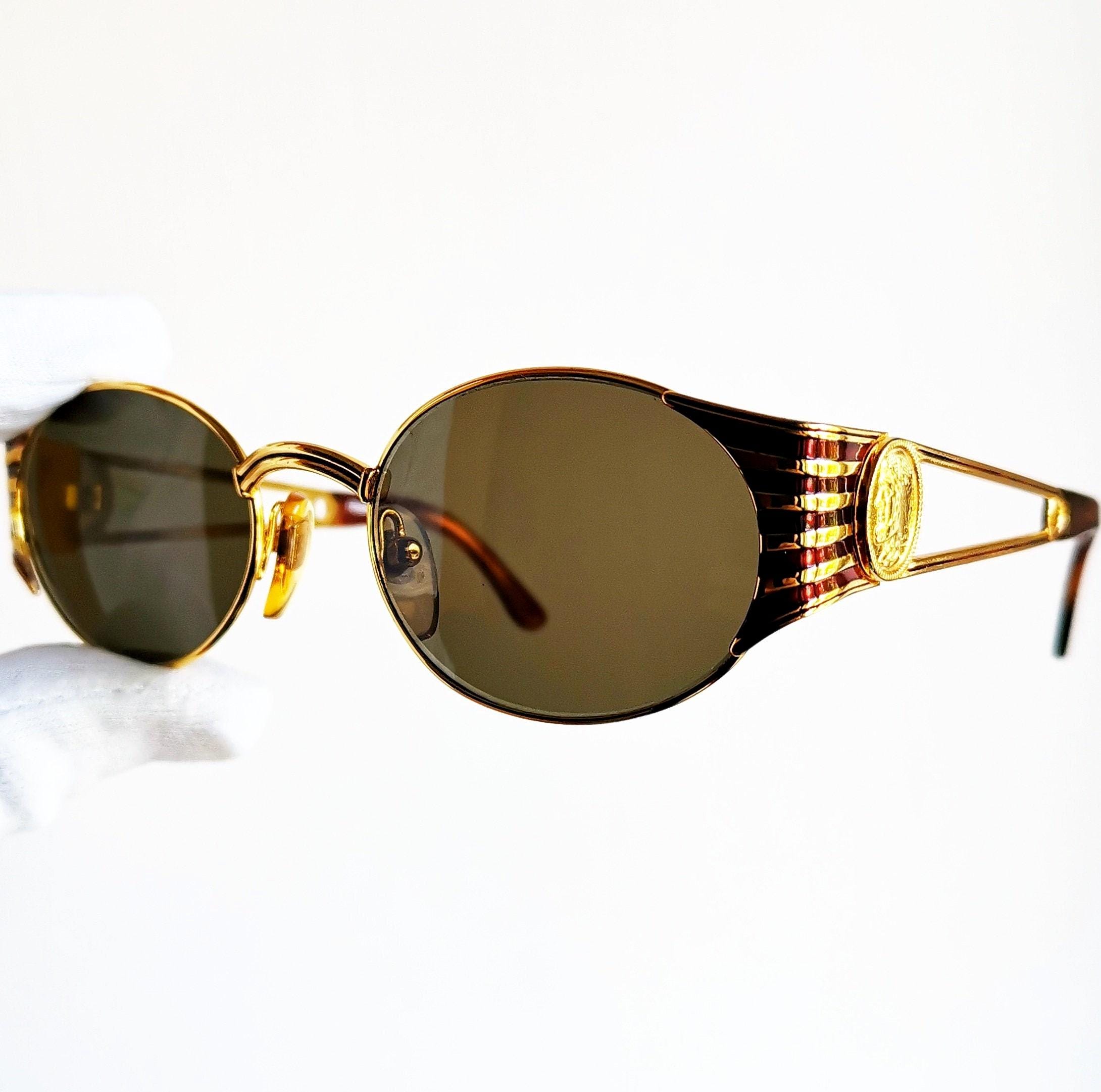FENDI Vintage Sunglasses Rare Oval Gold FS300 Round Tupac FENDI Vintage Sunglasses Rare Oval Gold FS300 Round Tupac