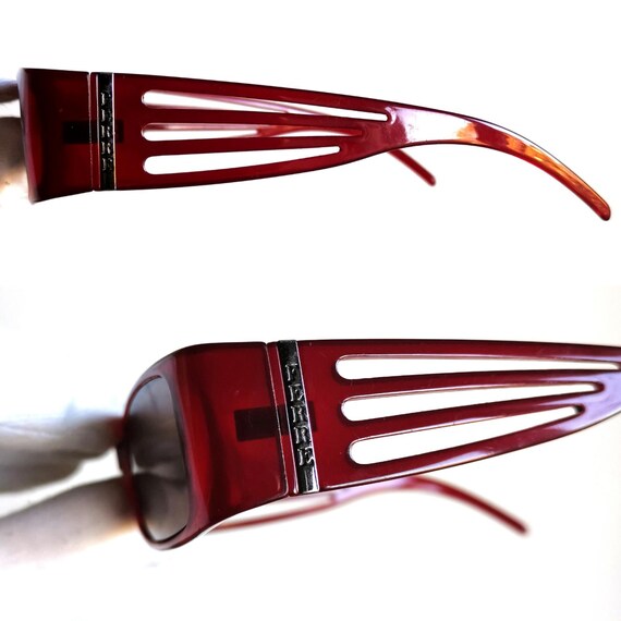 FERRE vintage sunglasses rectangular red silver G… - image 7