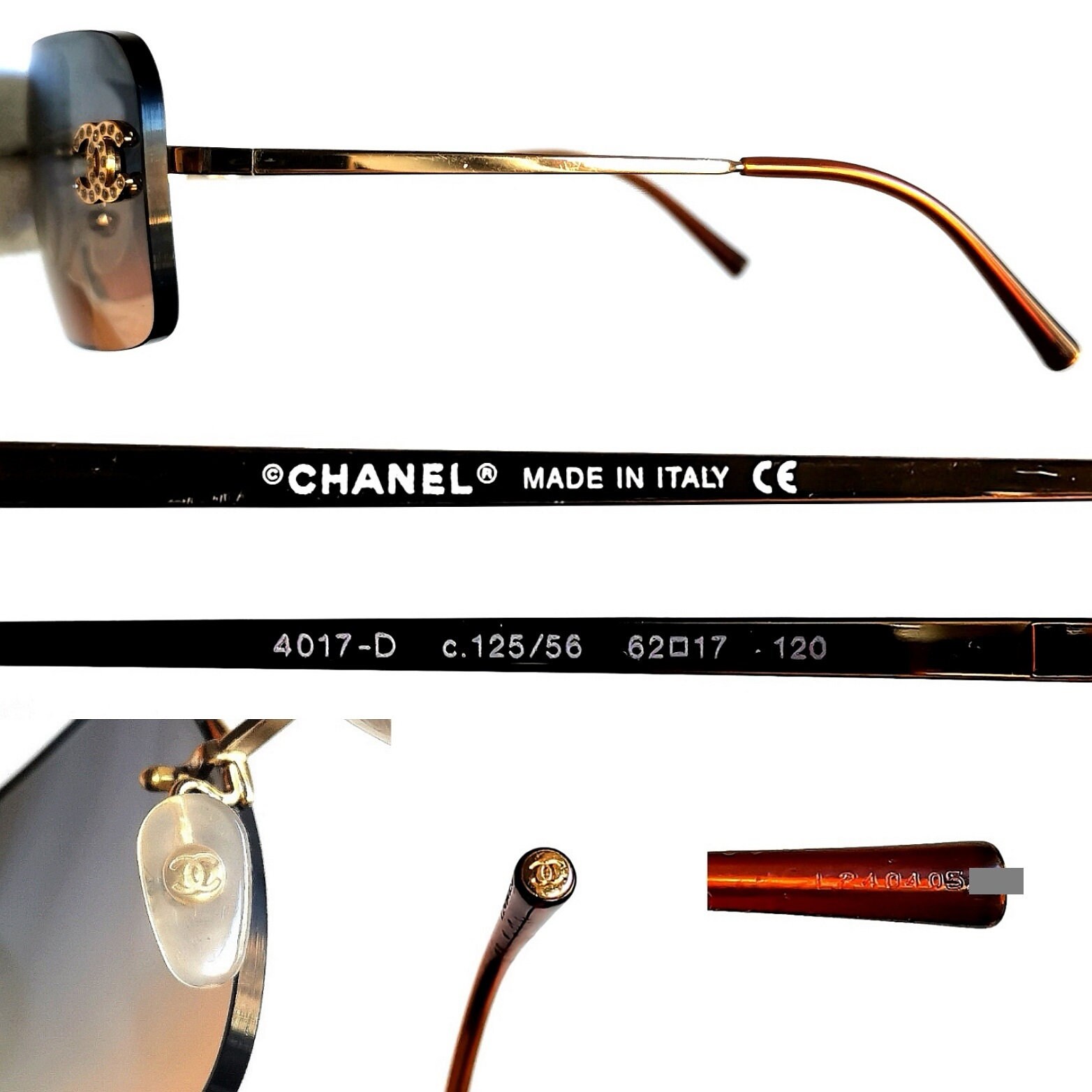 CHANEL Sunglasses Vintage Gold Oval Rectangular Square CHANEL Sunglasses Vintage Gold Oval Rectangular Square
