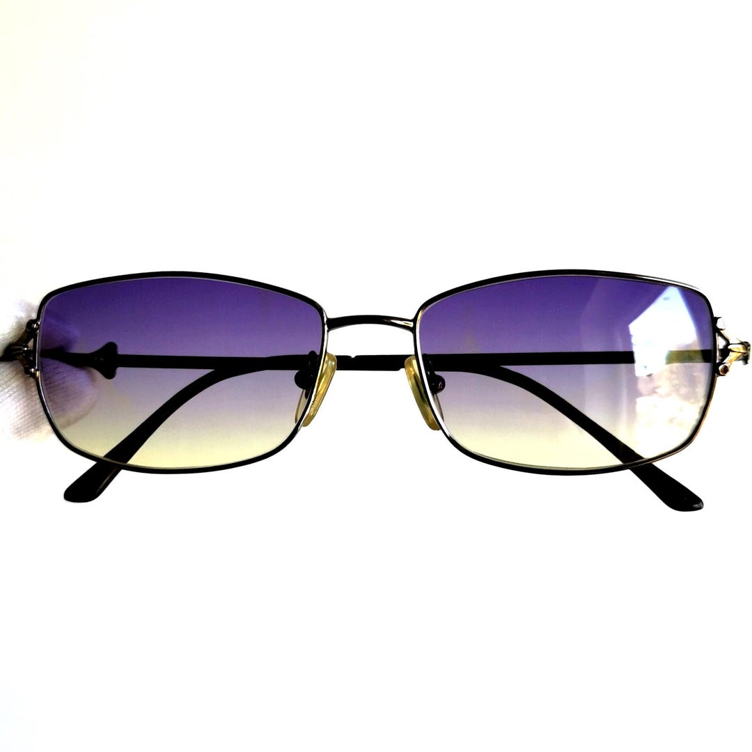 VERSACE Vintage Sunglasses Silver Oval Rectangular Medusa  display picture 3
