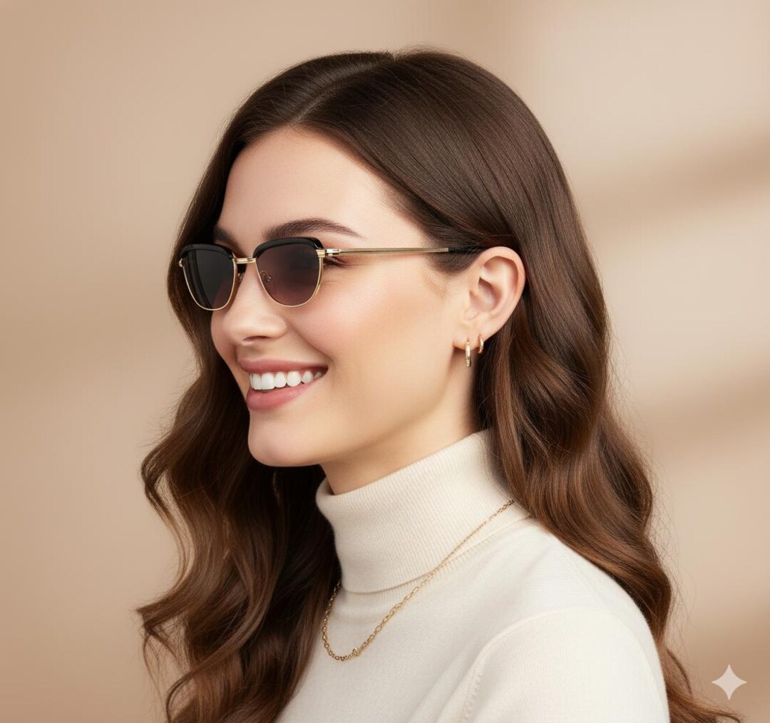 MARWITZ 18karat Gold Plated Sunglasses Vintage Small Optima Cateye
