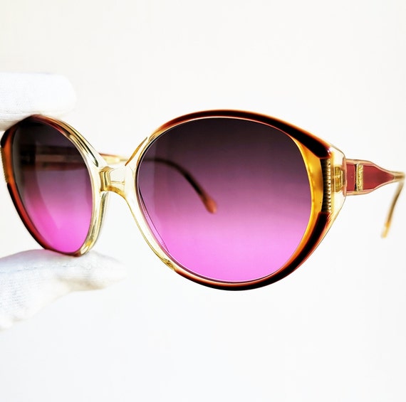 YVES SAINT LAURENT vintage Sunglasses rare gold o… - image 1
