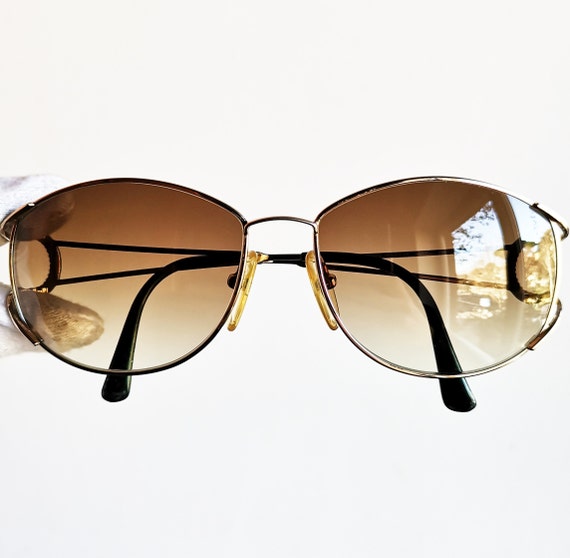 DIOR vintage sunglasses rare oval gold green 2857… - image 2