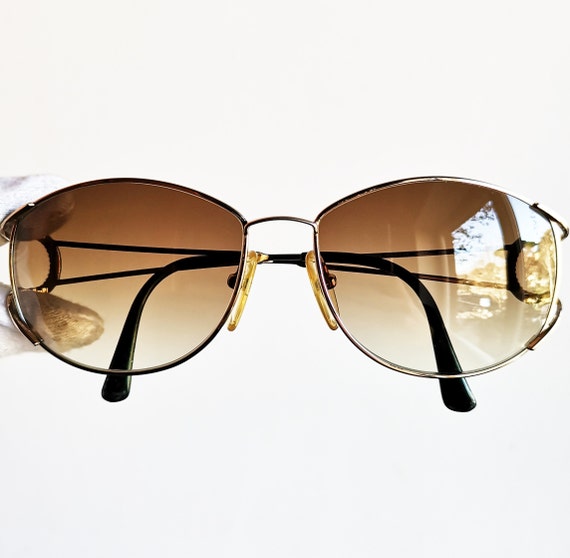 Lunettes de soleil vintage DIOR rares ovales en or vert 2857