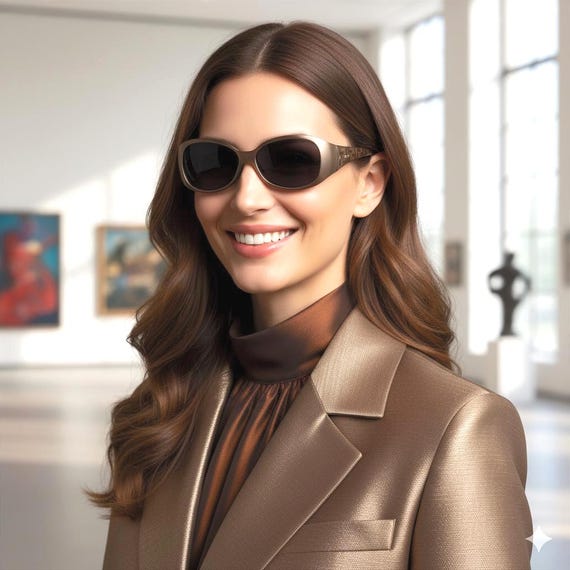 FENDI Vintage Sunglasses FF Monogram Pattern Golden Oval FS407