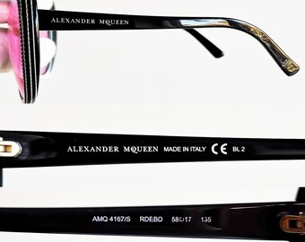 ALEXANDER MCQUEEN Vintage Sunglasses Blue Round AMQ4167/S Frame