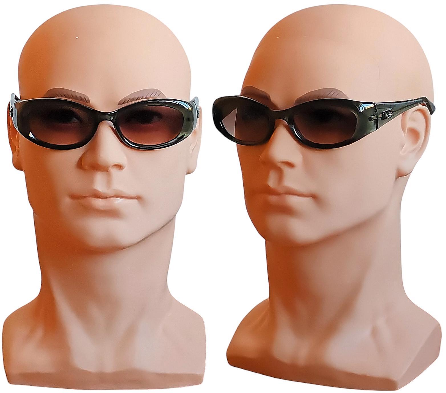 GUCCI Vintage Sunglasses Oval Gray Green GG2432/S Frame Wrap 90s