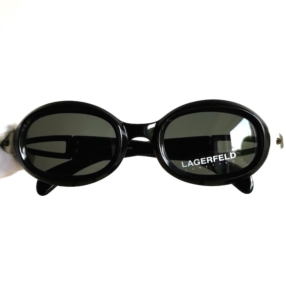 KARL LAGERFELD ラウンドメガネフレーム　ヴィンテージ品 KARL LAGERFELD Vintage Sunglasses Oval Black Silver 4128 Bayonetta