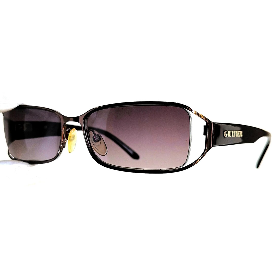 JEAN PAUL GAULTIER Vintage Sunglasses Rectangular Small Brown