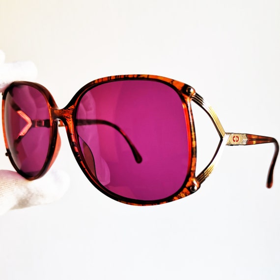 DIOR Vintage Sunglasses Gold Squared Christian 2496 Frame  display picture 1