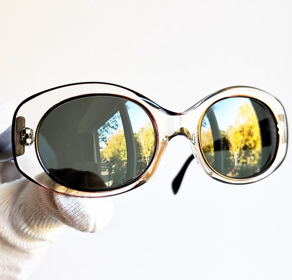 ALAIN MIKLI vintage sunglasses oval black clear 7163 … - Gem display picture 2