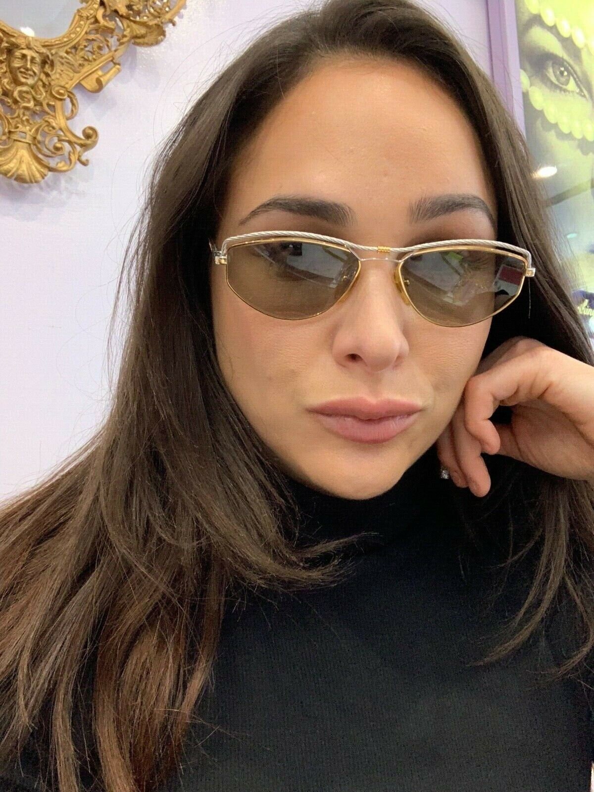 TIFFANY Vintage Sunglasses Platinum 23k Gold Plated T616 Gold