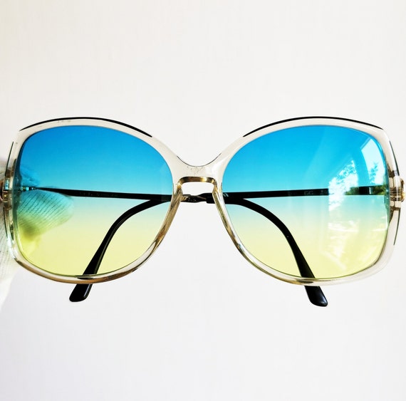 GUCCI square sunglasses vintage rare clear black … - image 1
