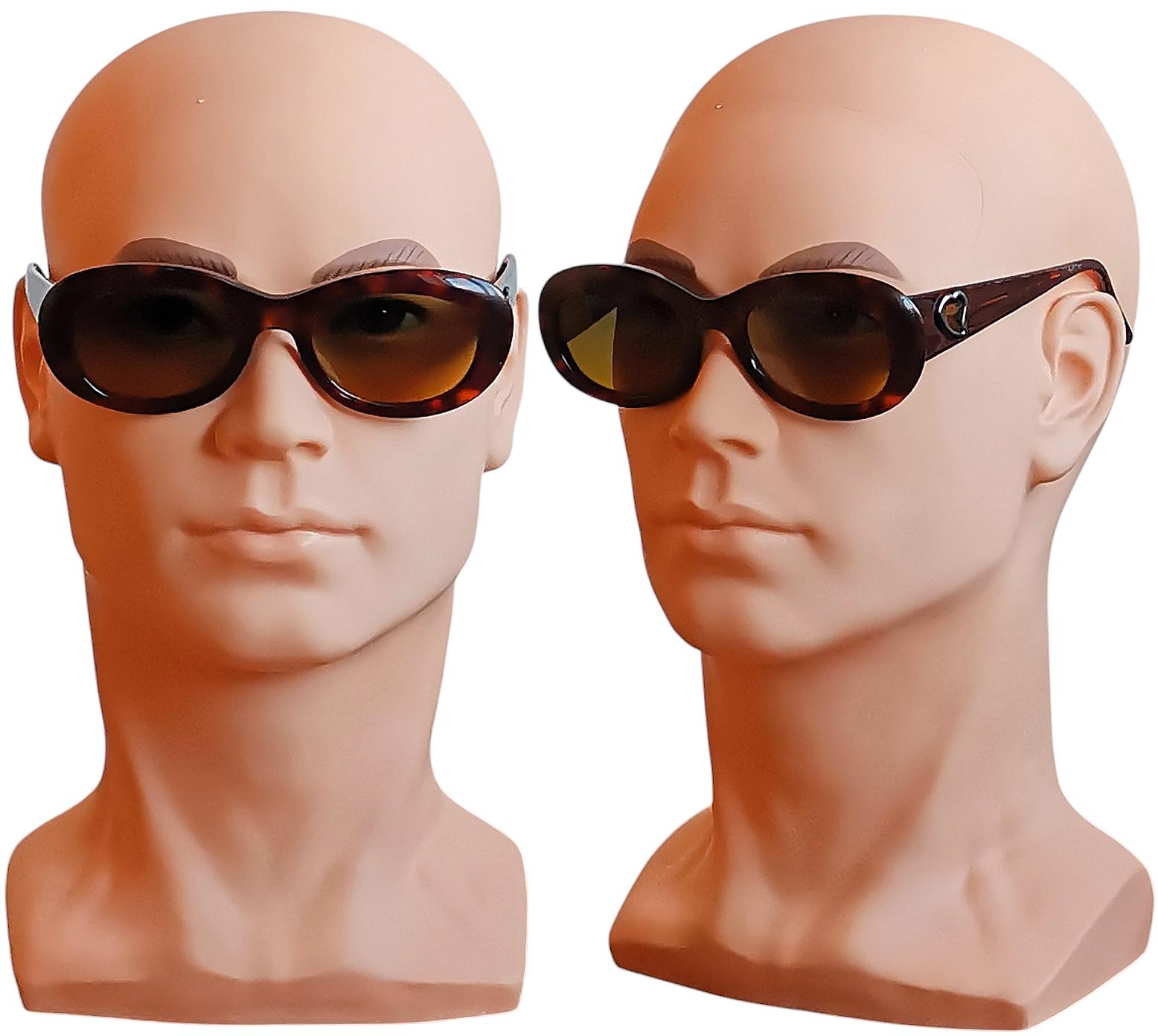 YVES SAINT LAURENT Vintage Sunglasses Heart Frame Brown 