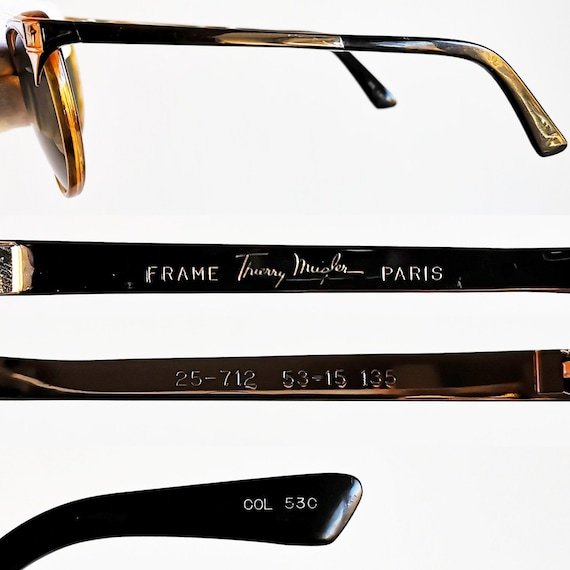 Thierry Mugler VTG Bronze Brown Metal Frame Prescription Sunglasses C2 51-17-130 Vintage THIERRY MUGLER Sunglasses TM 10019 C4 Made in France  main image 3