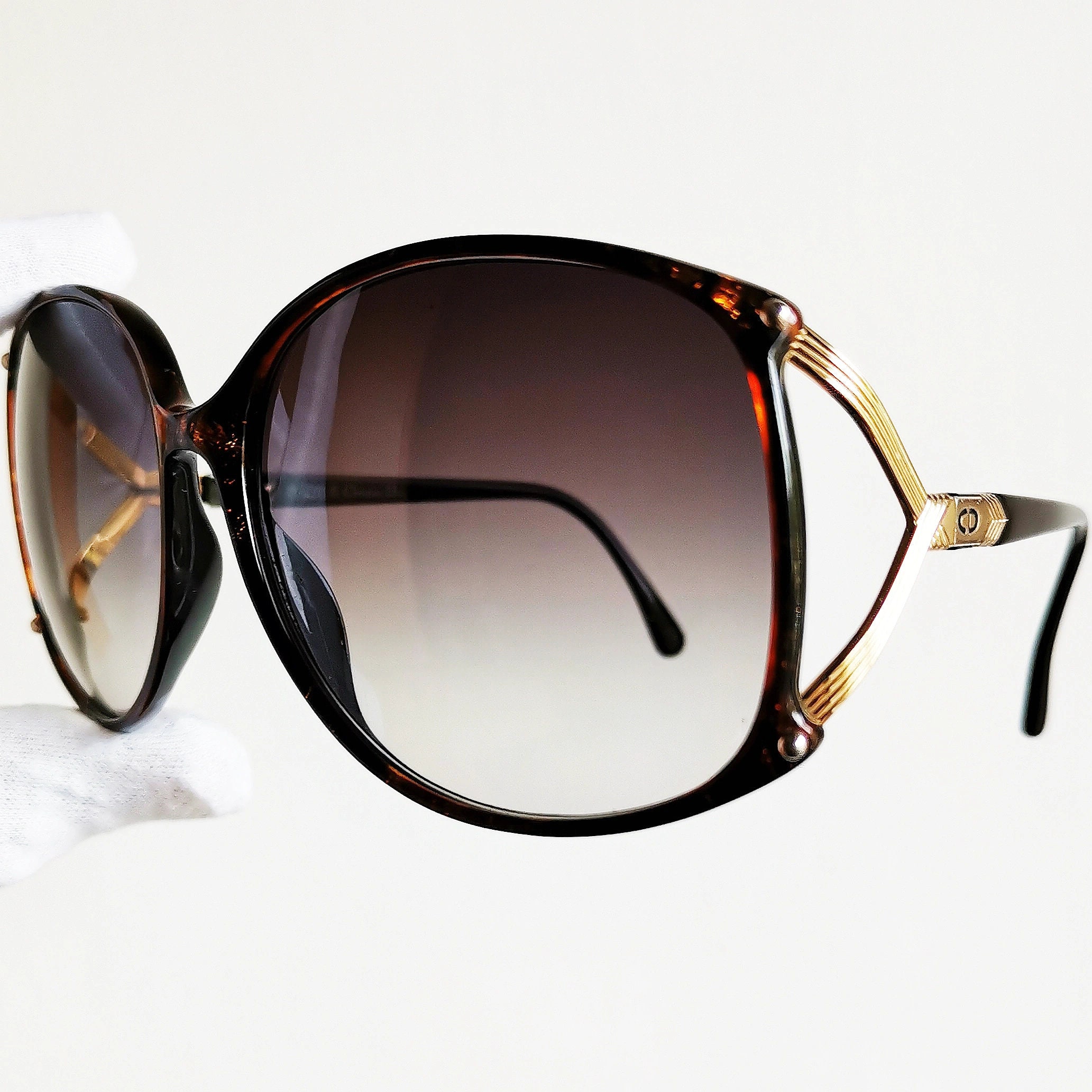 DIOR Vintage Sunglasses Rare Gold Squared Mask Christian DIOR Vintage Sunglasses Rare Gold Squared Mask Christian