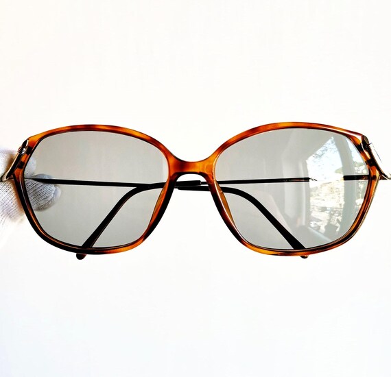 DIOR Vintage Sunglasses Tortoise Brown Gold Square Cateye