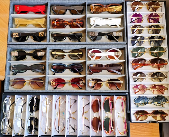 YVES SAINT LAURENT vintage Sunglasses rare gold o… - image 7