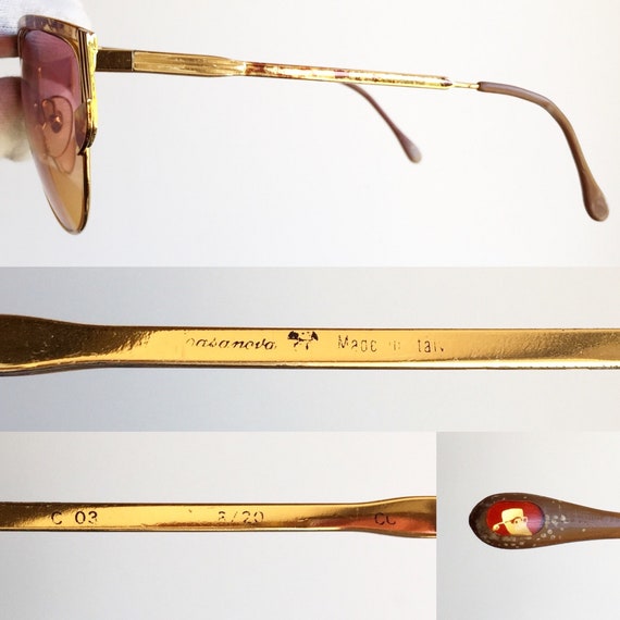 CASANOVA sunglasses 24KT GOLD vintage rare filled… - image 4