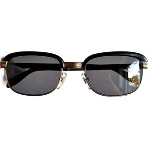GOLD vintage sunglasses small oval rectangular square filled plated rare black english browline frame Malcolm X Migos Rihanna antireflection