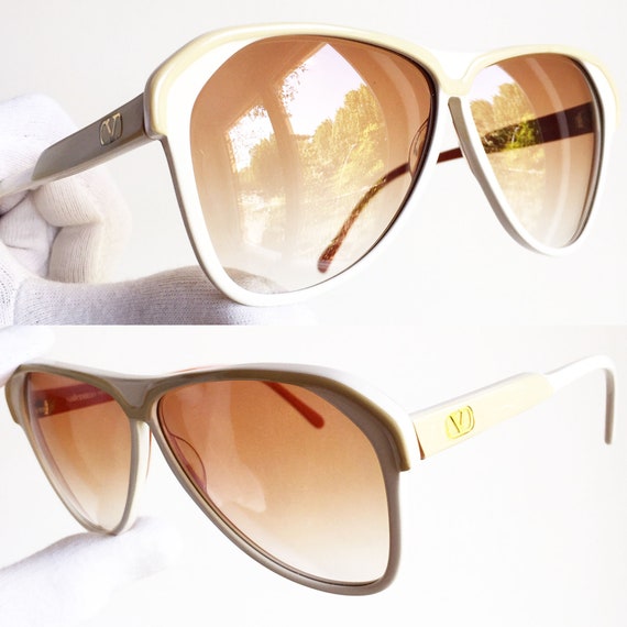 VALENTINO vintage sunglasses white red mask aviat… - image 3