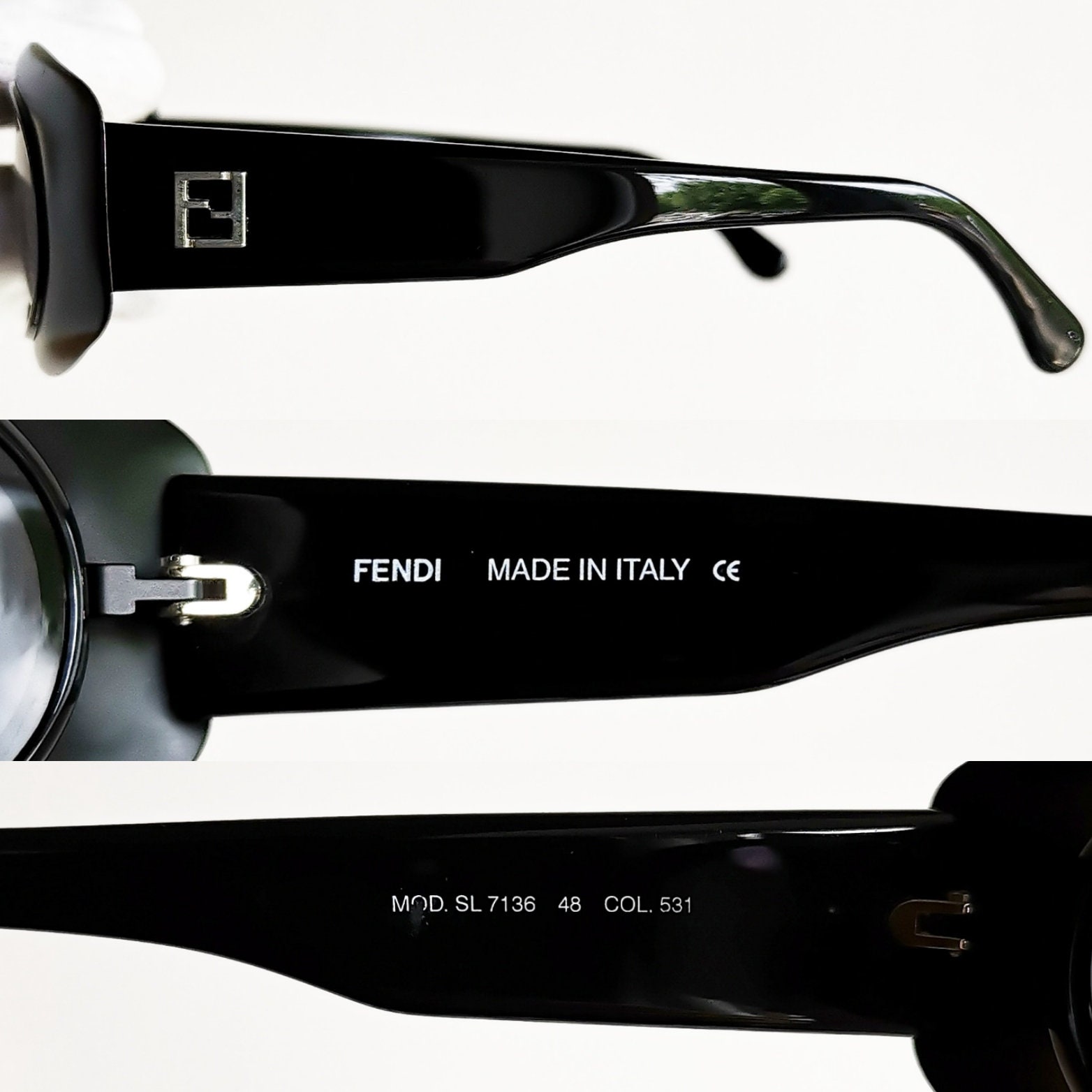 Fendi rare metal-framed sunglasses with a black oval design Mod SL 7132 Fendi MOD SL 7133 COL H16 – Vintage Frames Company main image 2