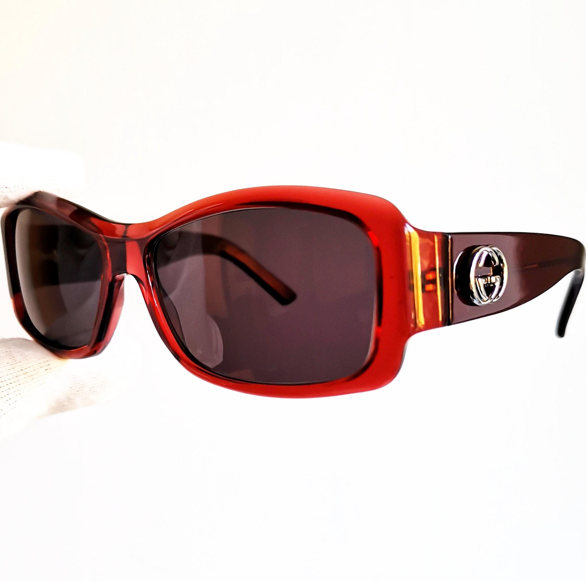 Gucci Vintage Sunglasses Glasses Case Web Brown Canvas Great