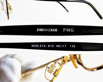 ENRICO COVERI vintage eyeglasses rare eyewear square oval - Etsy Polska