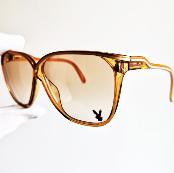 PLAYBOY oversize Sunglasses vintage orange gold b… - image 2