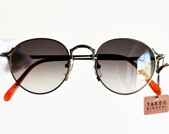 TAKEO KIKUCHI Vintage Sunglasses Round Steampunk Goth Bronze  display picture 1
