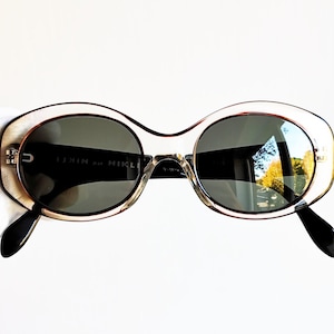 ALAIN MIKLI vintage sunglasses  oval black clear hand made in France 7163 Paris clout goggles Migos Quavo Huncho frame 90s y2k Rihanna