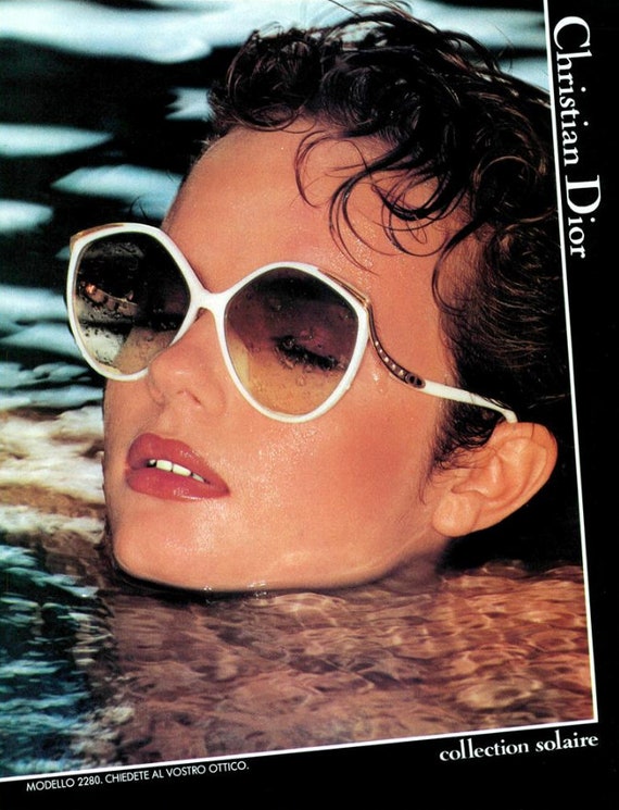 DIOR vintage sunglasses black gold square cateye Chri… - Gem