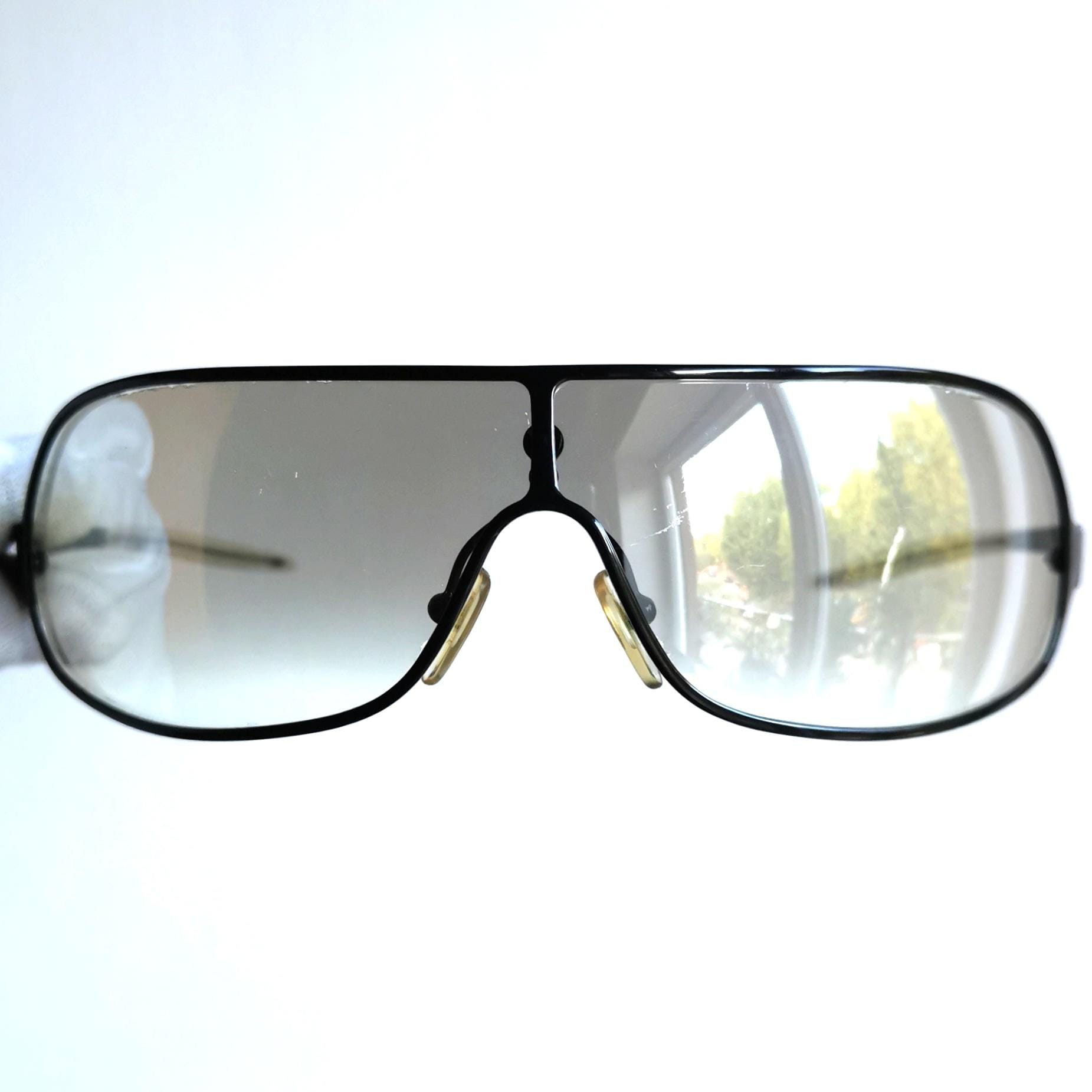 GUCCI Vintage Sunglasses Mask Silver GG1661/S Wrap 90s Clear