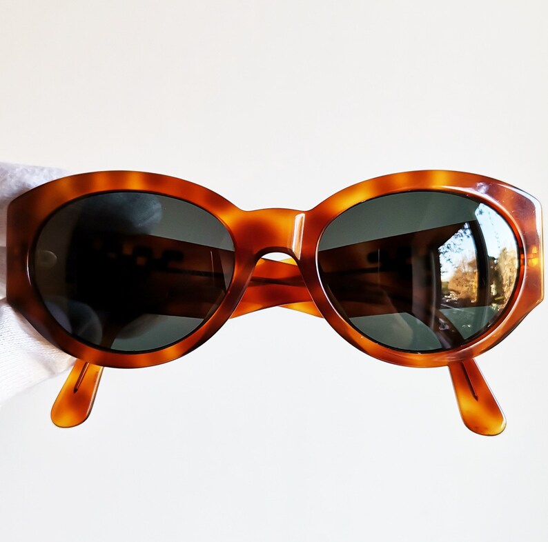 VALENTINO Vintage Sunglasses Rare Gold Round Tortoise Brown - Etsy