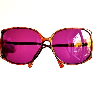 DIOR vintage sunglasses gold squared mask Christian 2496 frame oval diva butterfly tortoise brown Rihanna Lady Gaga new purple lens 80s 90s