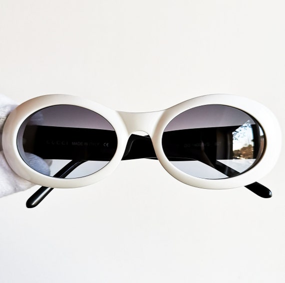 GUCCI Vintage Sunglasses Rare off Black White Mask Thick | Etsy
