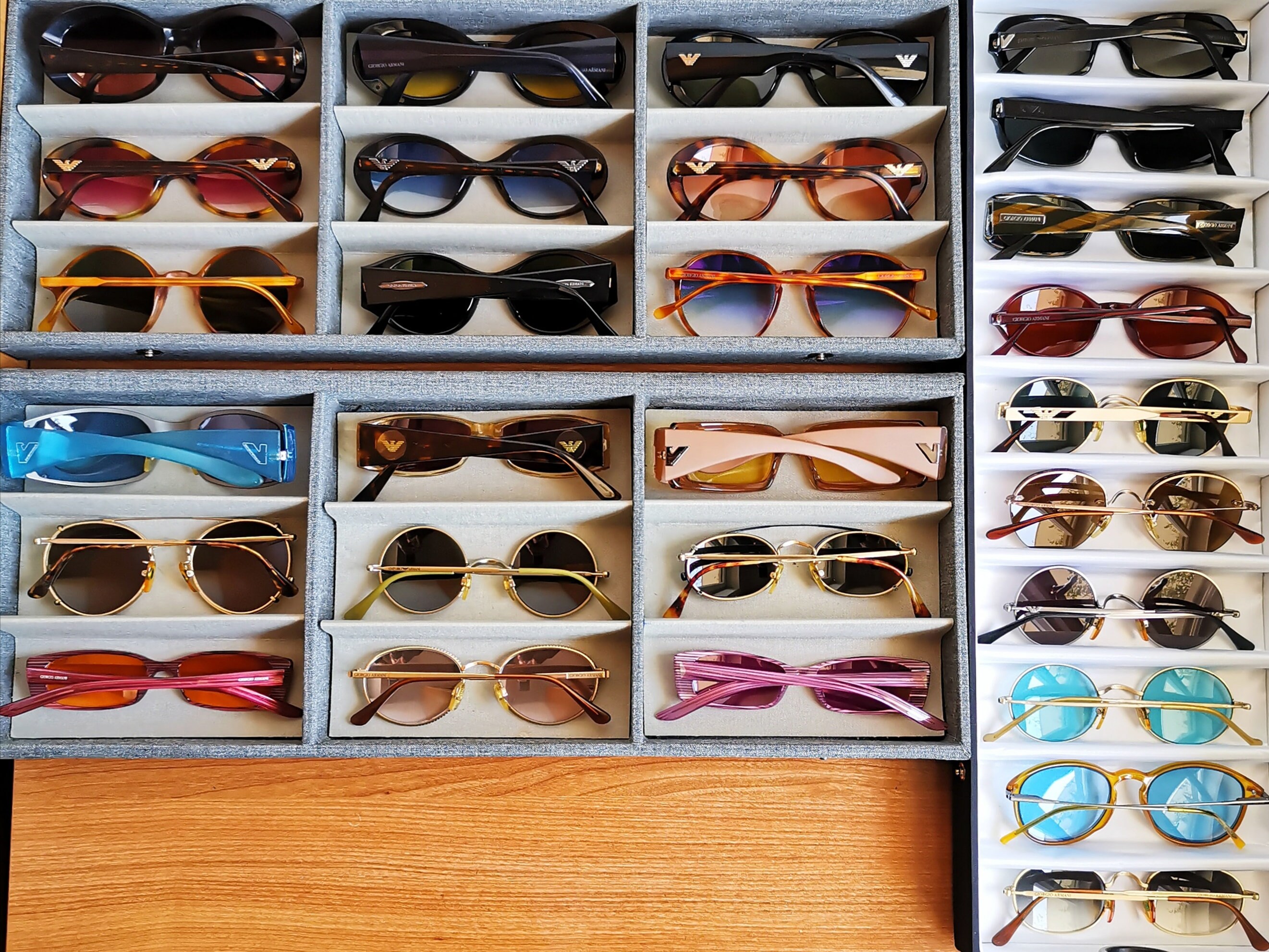 ARMANI Vintage Sunglasses Oval Gold Brown 541-S 90s Clout Goggles