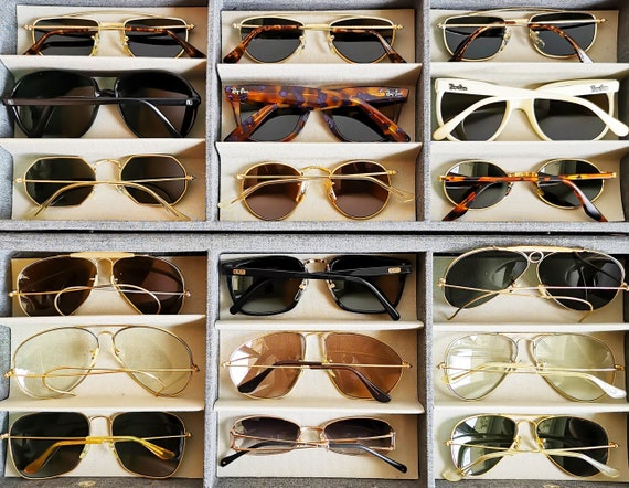 Ray Ban B&L Sunglasses W0928 vintage square black gol… - Gem