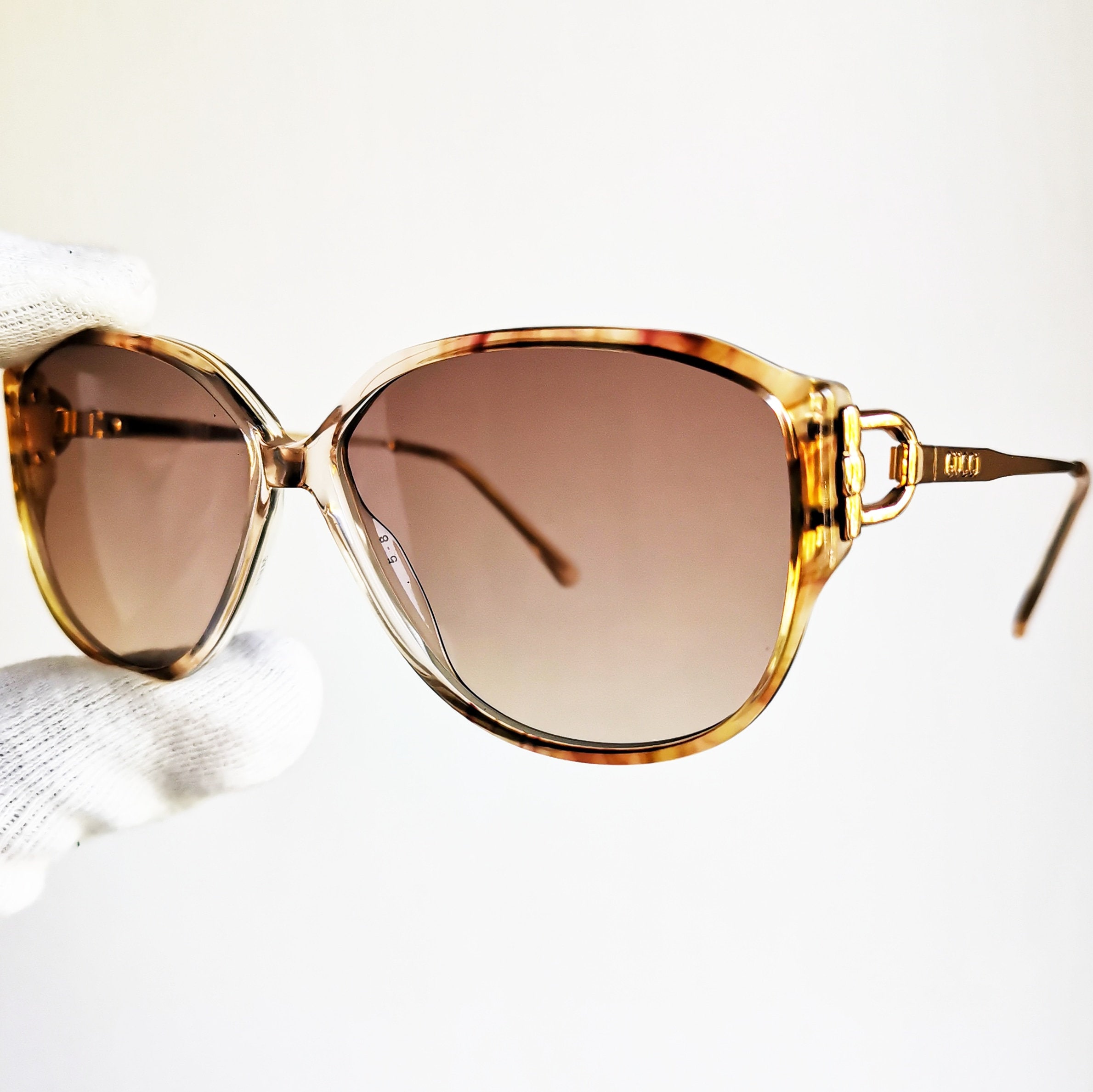 GUCCI vintage sunglasses rare square oval gold GG2189 tortoise Etsy