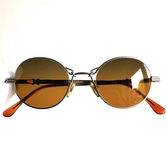 MOSCHINO by PERSOL vintage sunglasses gold oval round chain frame