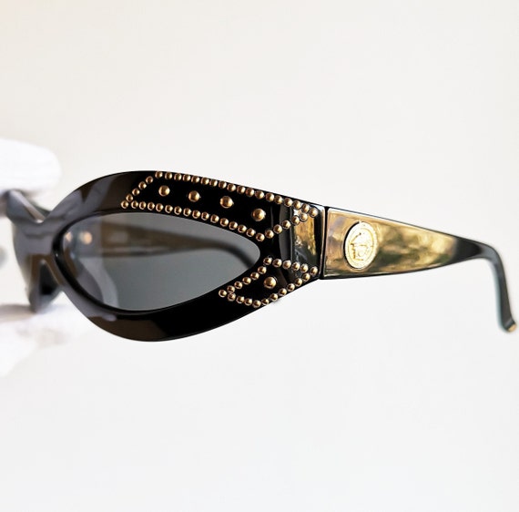 VERSACE vintage sunglasses rare 440/X oval wrap w… - image 1
