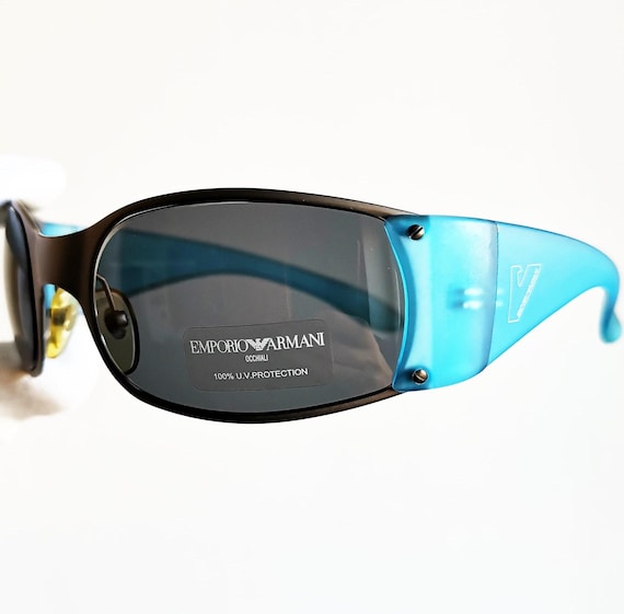 ARMANI Vintage Sunglasses Oval Light Blue 132-s Asap Rocky