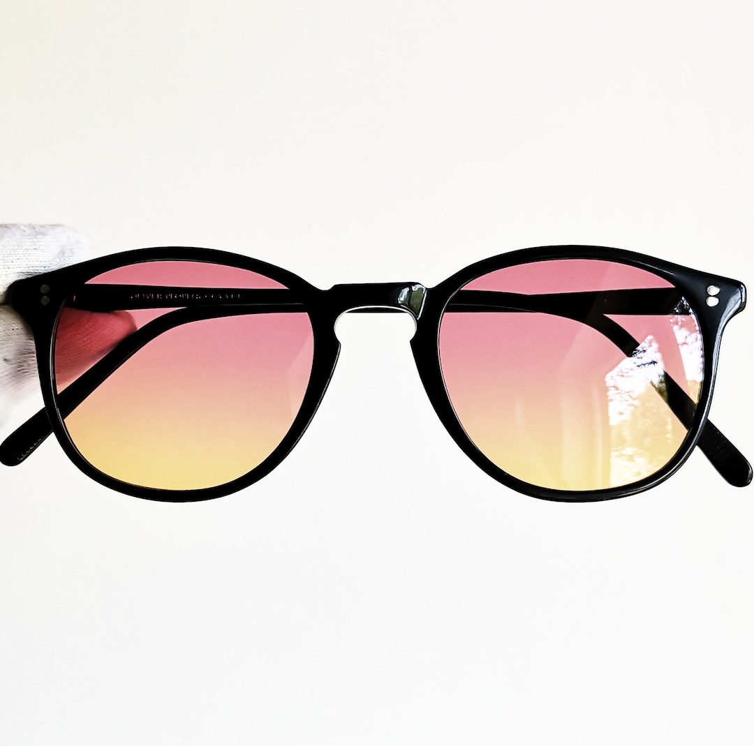 OLIVER PEOPLES Vintage Sunglasses Round Squared New Pink