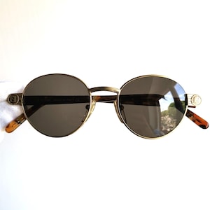FENDI vintage sunglasses gold brown round oval FF monogram logo FS303 rare frame Tupac designer Migos Rihanna Lady Gaga Kylie Jenner 90s y2k