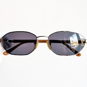 Bvlgari vintage Sonnenbrille selten hexagon oval kariert bronze bronze small small 215 157 neue graue Linse 90s Migos Rihanna Bad Bunny Kylie Jenner