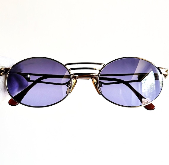 VOGUE Vintage Oval Sunglasses Gold Steampunk Frame Florence  display picture 2