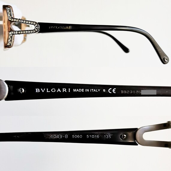 BVLGARI vintage sunglasses rare oval pink clear b… - image 4