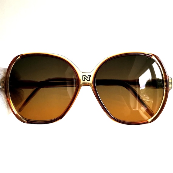 NINA RICCI Vintage Sunglasses Square 117-053C Brown Clear