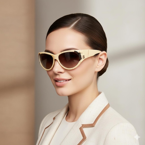 DIOR Vintage Sunglasses Ivory White Cream Red Christian 2346